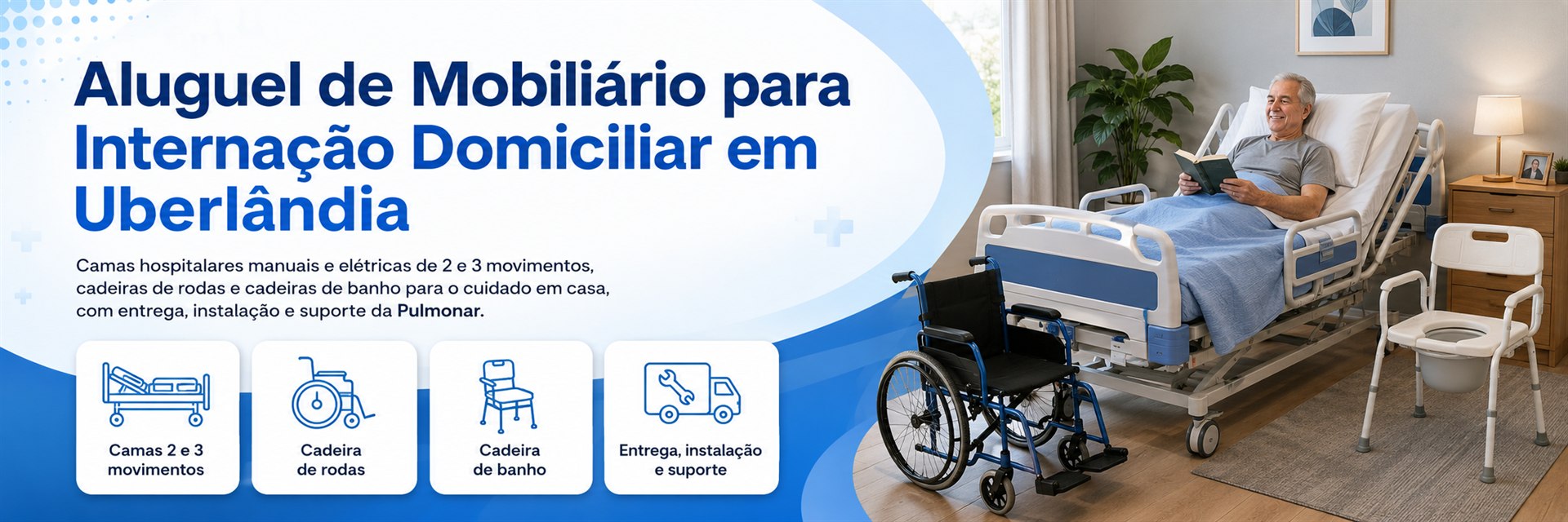 Aluguel de mobiliário para internação domiciliar em Uberlândia na Pulmonar
